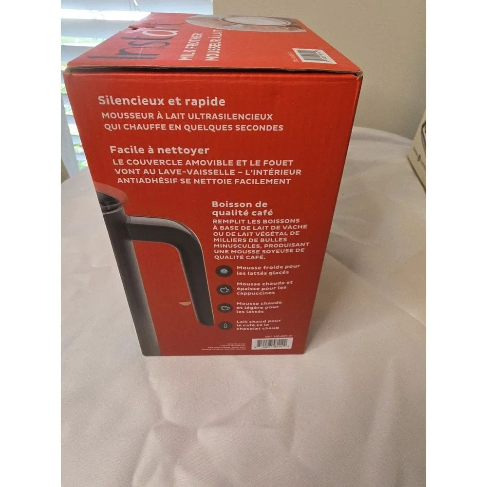 Instant Milk Frother Mousseur A Lait Electric Milk Frother Stainless Steel Black